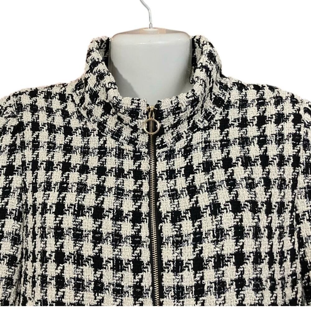 Generation Love Women's Blk/Cream Logan Metallic Sparkle Zip Dressy Jacket SZ L - Picture 6 of 10